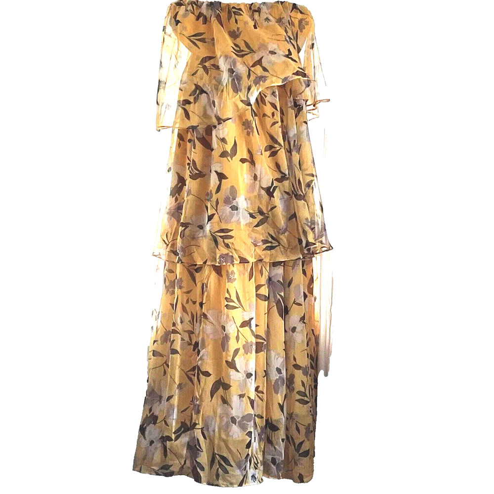 Petal & Pup Yellow Strapless Ruffled Maxi Dress NWT - Picture 5 of 12